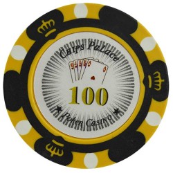 Ficha de pôquer "CROWN 100" - em composto de argila com inserção de metal - 14g - à venda por unidade