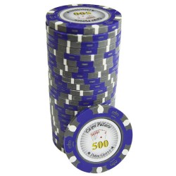 Poker chip "CROWN 500" - in clay composite with metal insert - 14g - sold individually