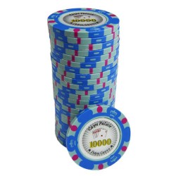 Ficha de pôquer "CROWN 10000" - em compósito de argila com inserção de metal - 14g - à venda unitário.