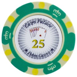 Fiches da poker "CROWN 25" - in composto di argilla con inserto in metallo - 14g - in vendita singolarmente
