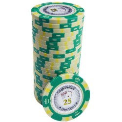 Ficha de póker "CROWN 25" - en compuesto de arcilla con inserción metálica - 14g - disponible individualmente.