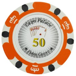 Pokerchip "CROWN 50" - aus Tonverbundstoff mit Metallkern - 14g - einzeln erhältlich