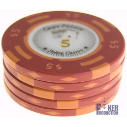 Ficha de pôquer "CHIPS PALACE 5" - em argila com inserção de metal - 14g - à venda individualmente.