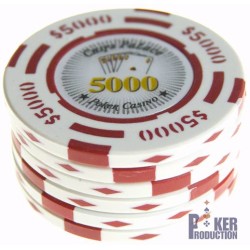 Pokerfiches "CHIPS PALACE 5000" - van klei composiet met metalen inzet - 14g - te koop per stuk