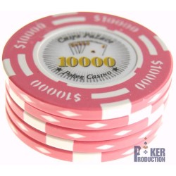 Pokerchip "CHIPS PALACE 10000" - i ler komposit med metallinlägg - 14g - säljs styckvis
