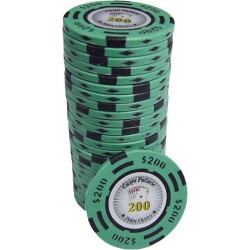 Ficha de pôquer "CHIPS PALACE 200" - em compósito de argila com inserção de metal - 14g - à venda por unidade.