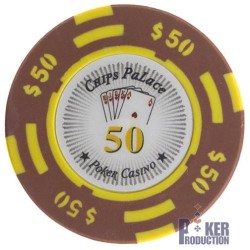 Jeton de poker ''CHIPS PALACE 50'' – en clay composite avec insert métal – 14g – en vente à l'unité