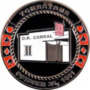 Card-Guard "DOC HOLLIDAY" - metal - 2 different faces - 50mm in diameter