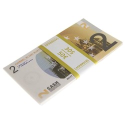 Liasse de "25 billets factices de 2€" – imitation papier de banque - deux faces imprimées