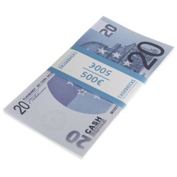 Liasse de "25 billets factices de 20€" – imitation papier de banque - deux faces imprimées