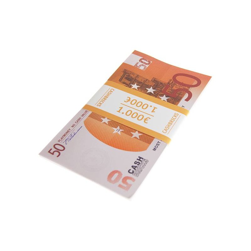 25 Stück gefälschter 50€-Schein-Bündel - Banknotenimitation auf Papier - beidseitig bedruckt