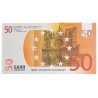 Bunt av "25 falska 50€-sedlar" - imitation bankpapper - två tryckta sidor.