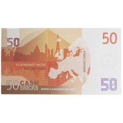 Liasse de "25 billets factices de 50€" – imitation papier de banque - deux faces imprimées