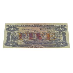 Liasse de "25 billets factices de 5$" – imitation papier de banque - deux faces imprimées