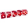 Set de 5 dados de precisión para craps "RED" - lados afilados - translúcidos - 19 mm por lado