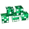Set of 5 Precision Craps Dice "GREEN" - sharp edges - translucent - 19mm per side