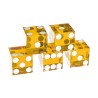 Set von 5 Präzisions-Würfeln für Craps "YELLOW" - scharfe Kanten - transparent - 19 mm pro Seite