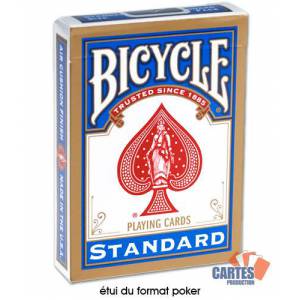 Bicycle Standard - Jeu de 54 cartes toilées plastifiées – format poker – 2 index standards