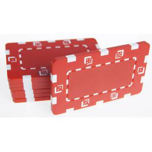Piastra da poker "DICE ROSSO" - in plastica ABS - 75 mm x 45 mm