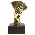 Premio de póker "POKER HAND OR" - 13cm de altura - base personalizable