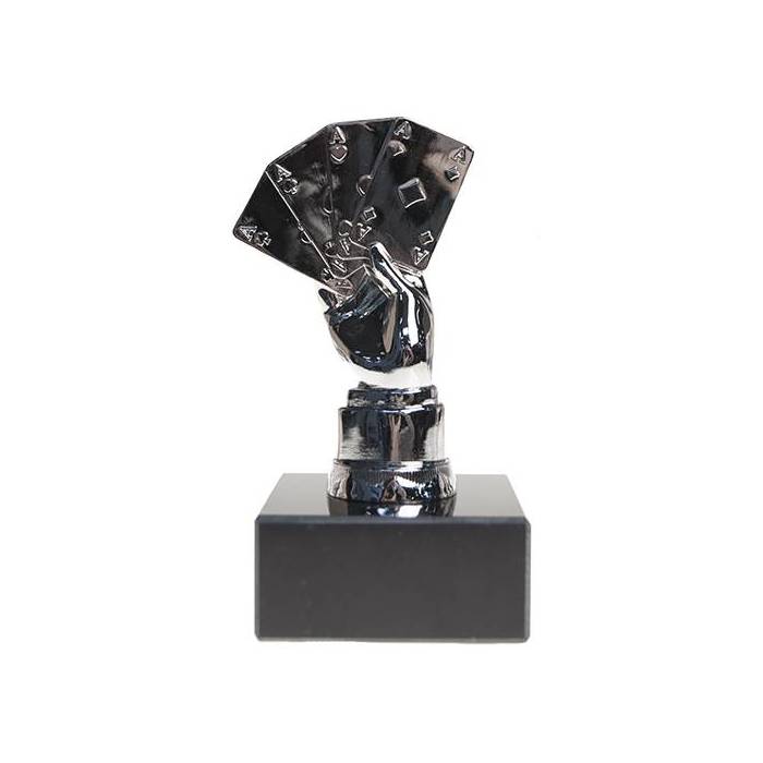 Trophée de poker POKER HAND – 13cm de hauteur – socle à personnalisé