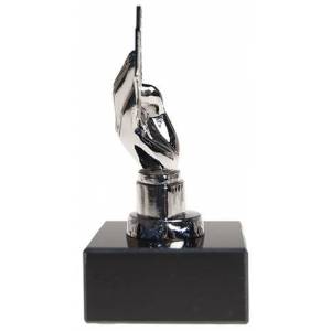 Poker trophy "POKER HAND SILVER" - 13cm height - customizable base