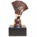 Trofeo di poker "POKER HAND BRONZE" - altezza 13 cm - base personalizzabile
