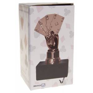 Trofeo di poker "POKER HAND BRONZE" - altezza 13 cm - base personalizzabile