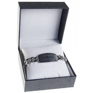 Bracelet "POKER TOURNAMENT CHAMPION - ARGENT" – livré dans un écrin en simili cuir