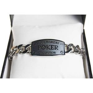 Armband "POKER TOURNAMENT CHAMPION - SILVER" - levereras i en låda av konstläder
