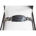 Bracelet "POKER TOURNAMENT CHAMPION - ARGENT" – livré dans un écrin en simili cuir