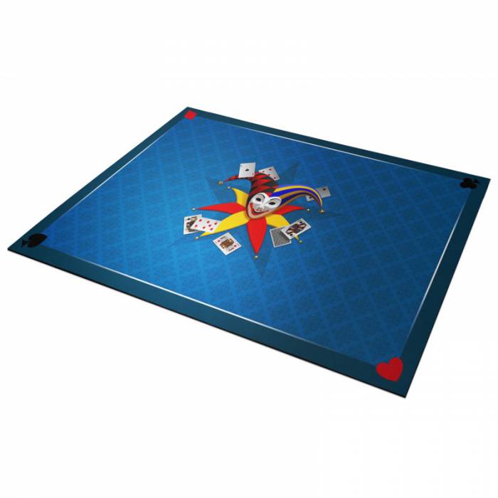 Tapis De Jeu Belote Bleu 60x40 Cm – Fabrication Française – Anti-dérapant – Housse Incluse