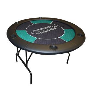 Poker tafel "NO LIMIT GROEN" - 120 cm - met inklapbare poten - neopreen jersey tafelkleed - 6 spelers
