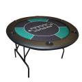Mesa de pôquer redonda "NO LIMIT VERT" - 120 cm - com pernas dobráveis - feltro de neoprene - 6 jogadores