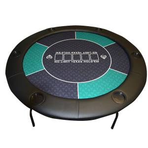 Poker-Tisch "NO LIMIT GRÜN" - 120 cm - mit klappbaren Beinen - Neopren-Jersey-Tuch - 6 Spieler