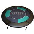 Mesa de pôquer redonda "NO LIMIT VERT" - 120 cm - com pernas dobráveis - feltro de neoprene - 6 jogadores