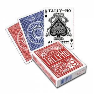 "TALLY HO N°9 BLEU" - Jeu de 56 cartes toilées plastifiées – format poker – 2 index standards