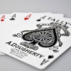 "TALLY HO NR 9 BLÅ" - Spel med 56 plastbelagda dukkort - pokerspelformat - 2 standardindex