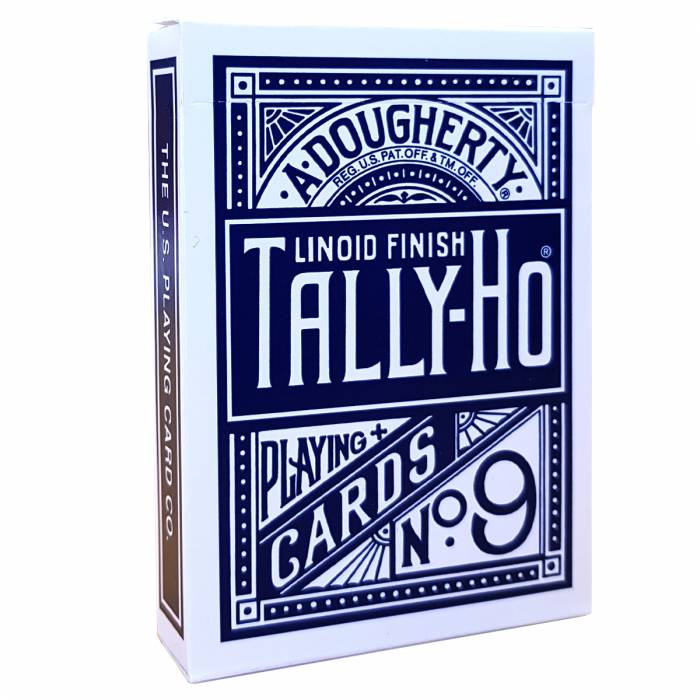 "TALLY HO N°9 BLEU" - Juego de 56 cartas recubiertas de lona plastificada - formato póker - 2 índices estándar.
