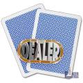 "CARD GUARD DEALER BLACK" ovale en laiton – 2 faces différentes