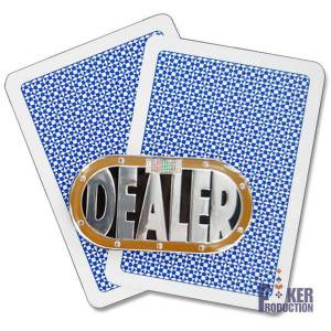 "CARD GURAD DEALER PURPLE" brass oval – 2 different sides.