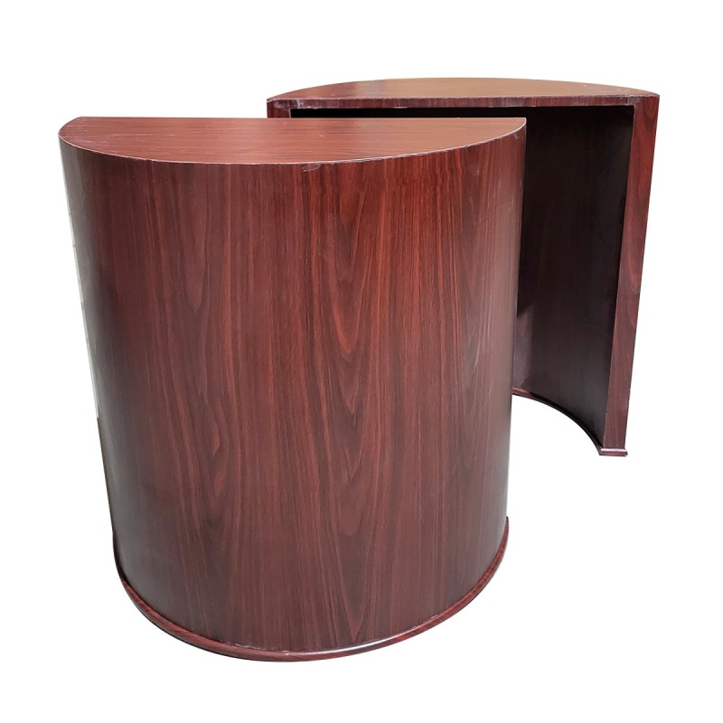 Set de 2 Pieds de table de poker "DEMI LUNE" en bois