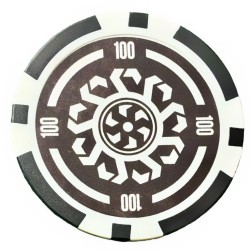 Fichas de pôquer "CELTIK 100" - 12g - em ABS com inserção de metal - em rolos de 25 fichas