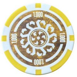 "Poker chips 'CELTIK 1000' - 12g - in ABS with metal insert - by rolls of 25 chips"