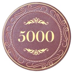 Ficha de póker "CROWN OF LAUREL - 5000" - de cerámica - 10g - se vende por unidad.