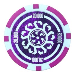 Pokerchips "CELTIK 20.000" - 12g - aus ABS mit Metalleinsatz - in Rollen zu je 25 Chips.