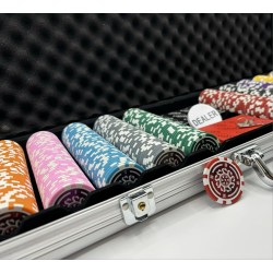 Pokerset med 500 "CELTIK" marker - CASH GAME-version - i ABS med metallinlägg 12 g - med tillbehör