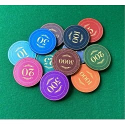 Maletín de 500 fichas de póker "CROWN OF LAUREL" - CASH GAME - de cerámica de 10 g - EXCLUSIVIDAD DE CARTES PRODUCTION.