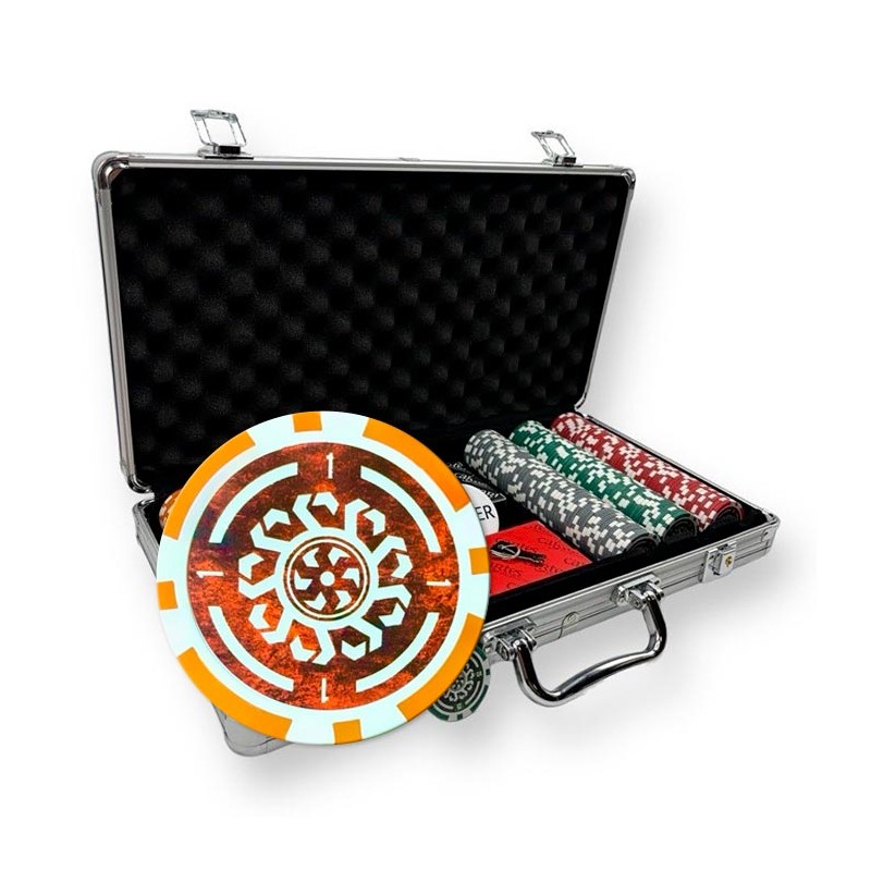 300 "CELTIK" poker chips set - CASH GAME version - in ABS with 12g metal insert - with accessories