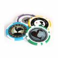 Fichas de poker "8 SPOTS GRIS" personalizáveis - em plástico ABS - sem adesivos - rolo de 25 fichas - 40mm de diâmetro